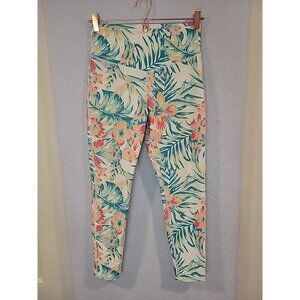 Hurley Leggings Womens Medium Tropical Floral V-Shape Waist Athletic Pants